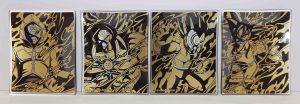 Petite assiette en verre DB Super Dragon Ball Heroes 3rd Mission - Saiyan Masqué ( lot de 4 )