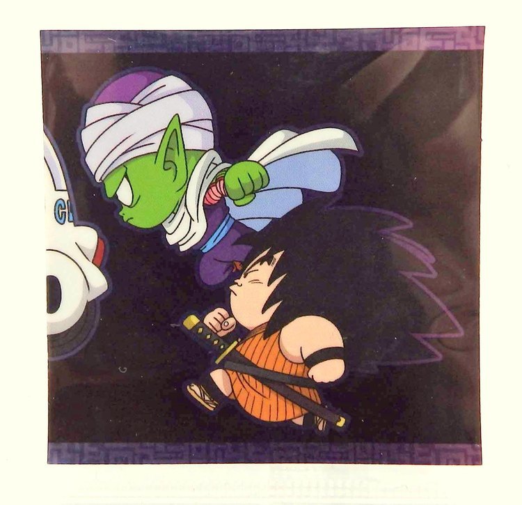 Sticker DRAGON BALL GAUFRETTE BANDAI #W 14-21 Rang R - Piccolo et Yajirobé