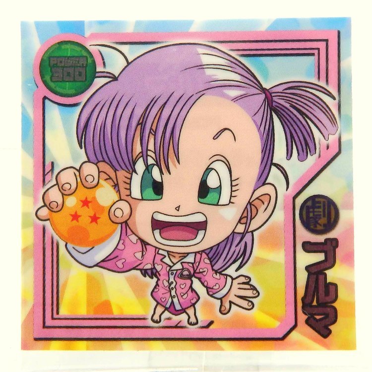 Sticker DRAGON BALL GAUFRETTE BANDAI #W 17-01 Rang N - Bulma