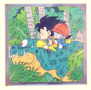 Sticker DRAGON BALL GAUFRETTE BANDAI #W 18-23 Rang N+ - Son goku et Son gohan