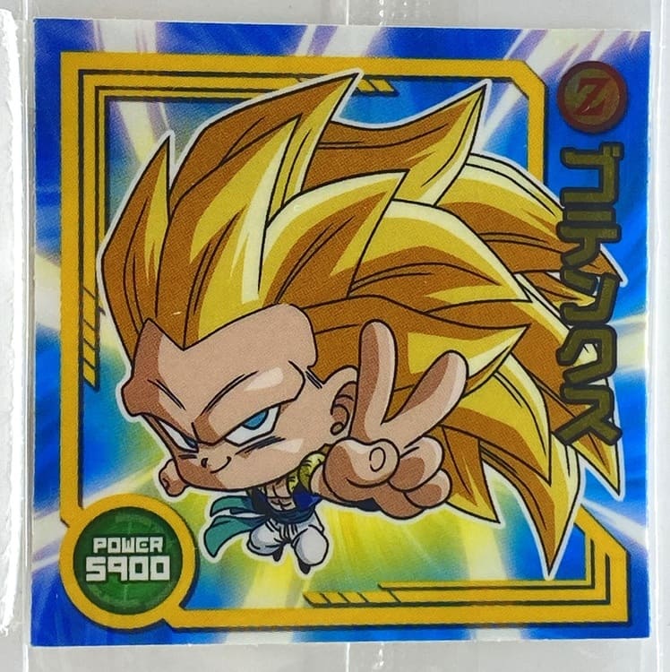 Sticker DRAGON BALL GAUFRETTE BANDAI #W 12-18 N gotenks ssj3