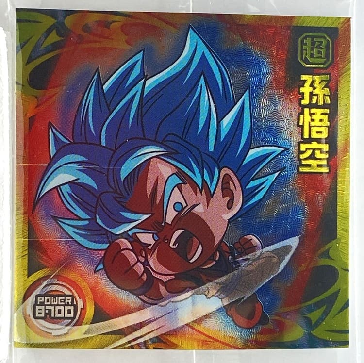 Sticker DRAGON BALL GAUFRETTE BANDAI #CHÔ 2-25 SR son goku ssjb kaioken